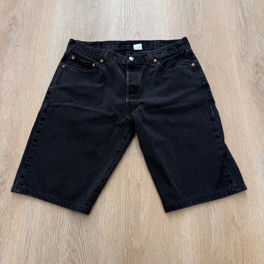 VTG Levi's 501xx Denim Shorts Mens 36 Black Button Fly Straight Cotton Mexico